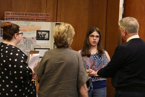 A student presents at National History Day